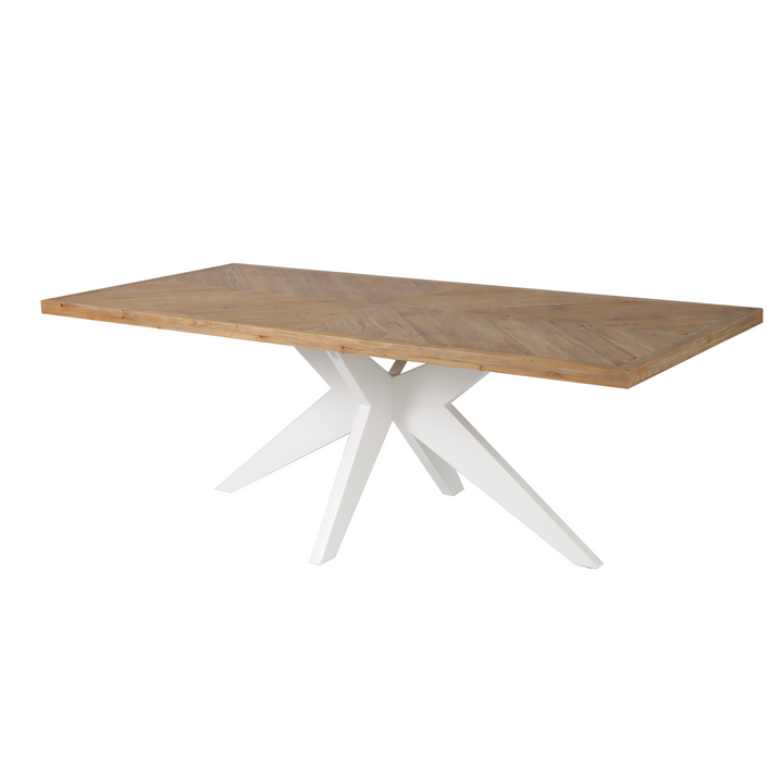 Mudgee 220 cm  Dining Table Timber Top White Leg