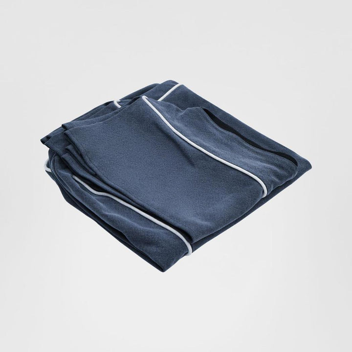 Slip Cover Only - Noosa Hamptons Ottoman Navy W/White Piping