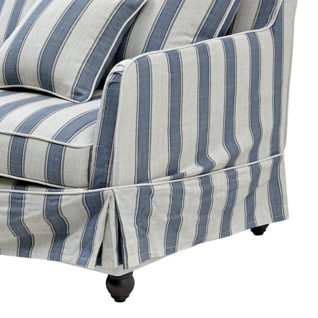 Slip Cover Only - Noosa Hamptons Armchair Blue Sky Stripe