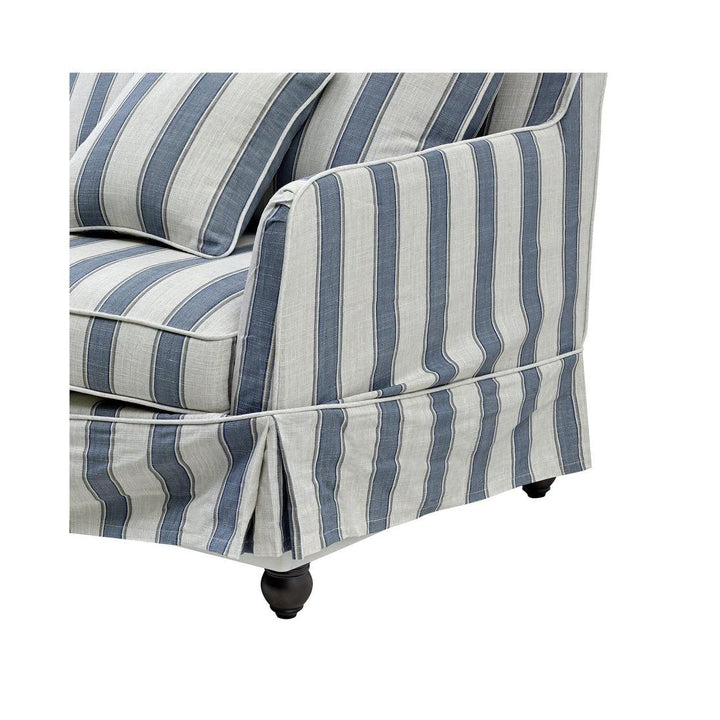 Slip Cover Only - Noosa Hamptons 3 Seat Sofa Blue Sky Stripe