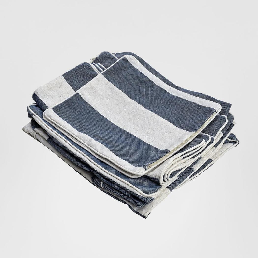 Slip Cover Only - Noosa Hamptons 2 Seat Sofa Denim/Cream Stripe