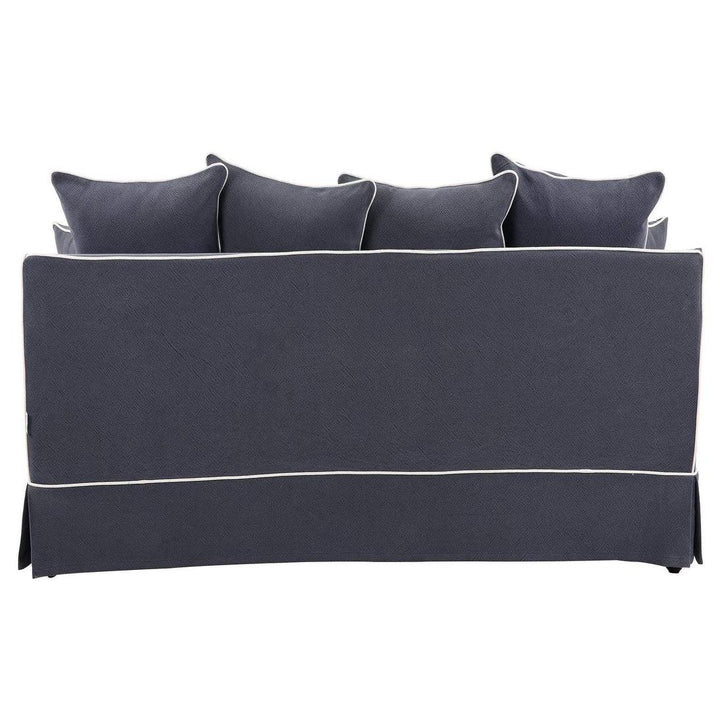 Slip Cover Only - Noosa Hamptons 3 Seat Sofa Navy W/White Piping