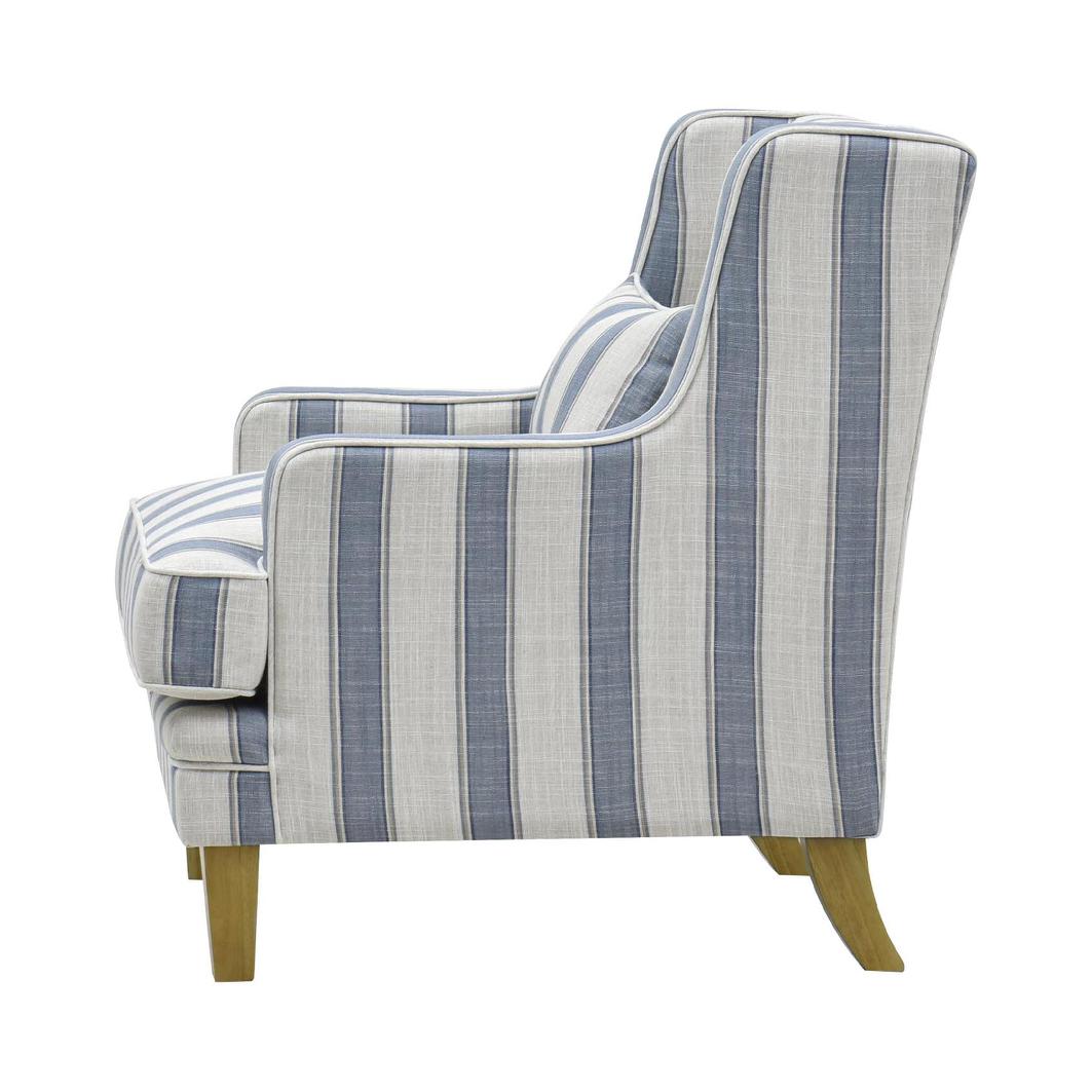 Bondi Hamptons Armchair Blue Sky Stripe W/White Piping
