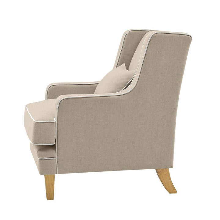 Bondi Hamptons Armchair Natural W/ White Piping