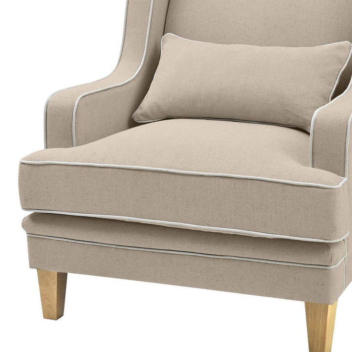 Bondi Hamptons Armchair Natural W/ White Piping