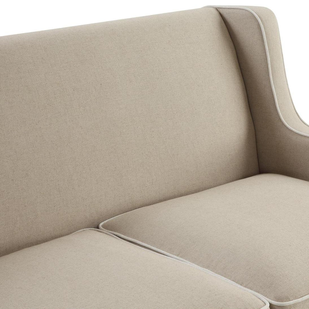 Bondi Hamptons 2 Seat Sofa Natural W/ White Piping