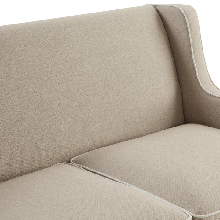 Bondi Hamptons 2 Seat Sofa Natural W/ White Piping