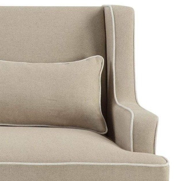 Bondi Hamptons 2 Seat Sofa Natural W/ White Piping