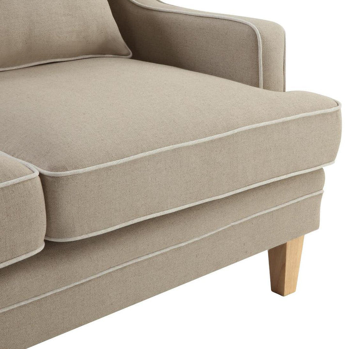 Bondi Hamptons 2 Seat Sofa Natural W/ White Piping