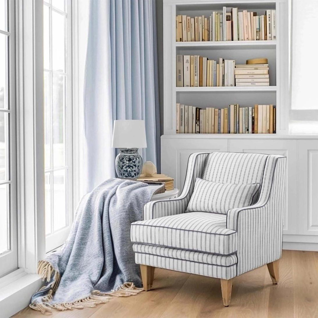 Bondi Hamptons Armchair Blue Pinstripe