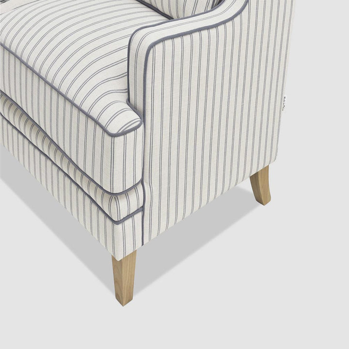 Bondi Hamptons 2 Seat Sofa Blue/White Pin Stripe