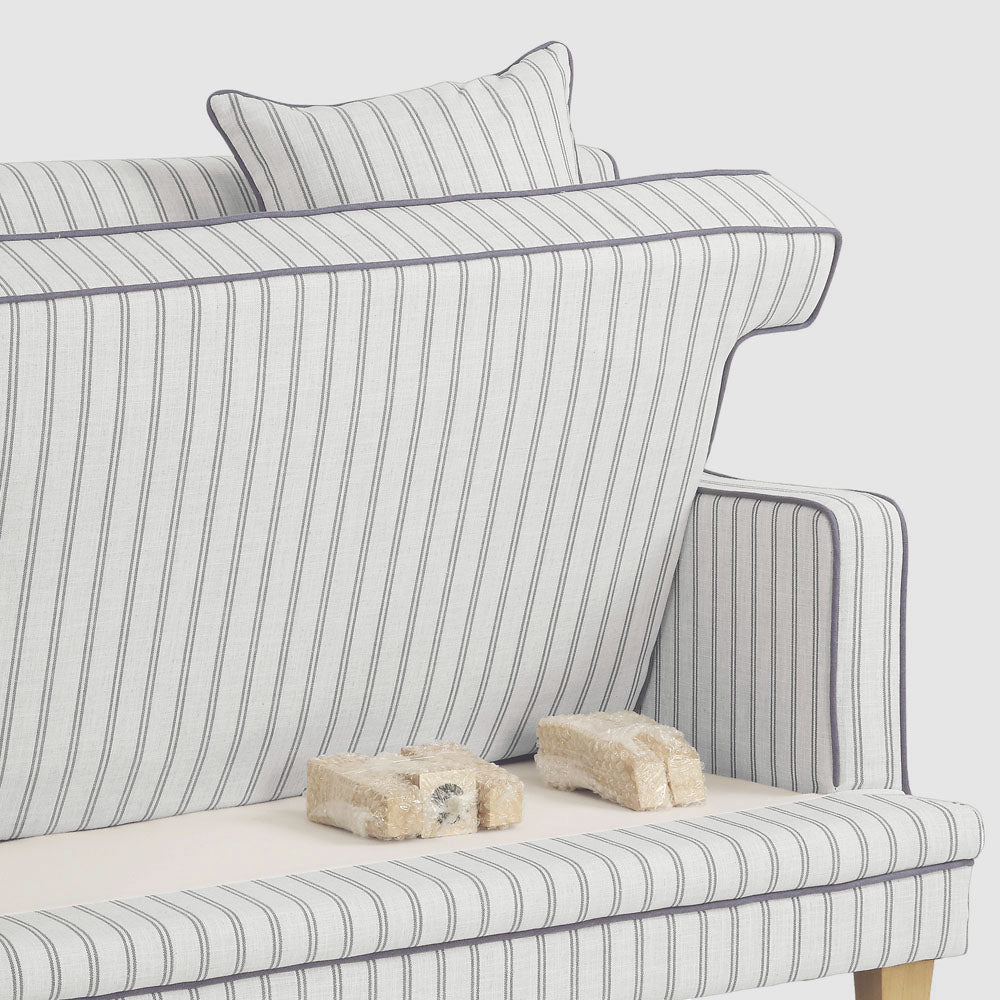 Bondi Hamptons 3 Seat Sofa Blue/White Pin Stripe