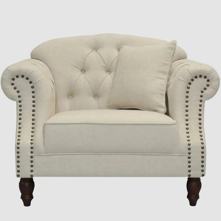 Vaucluse Buttoned Armchair Beige