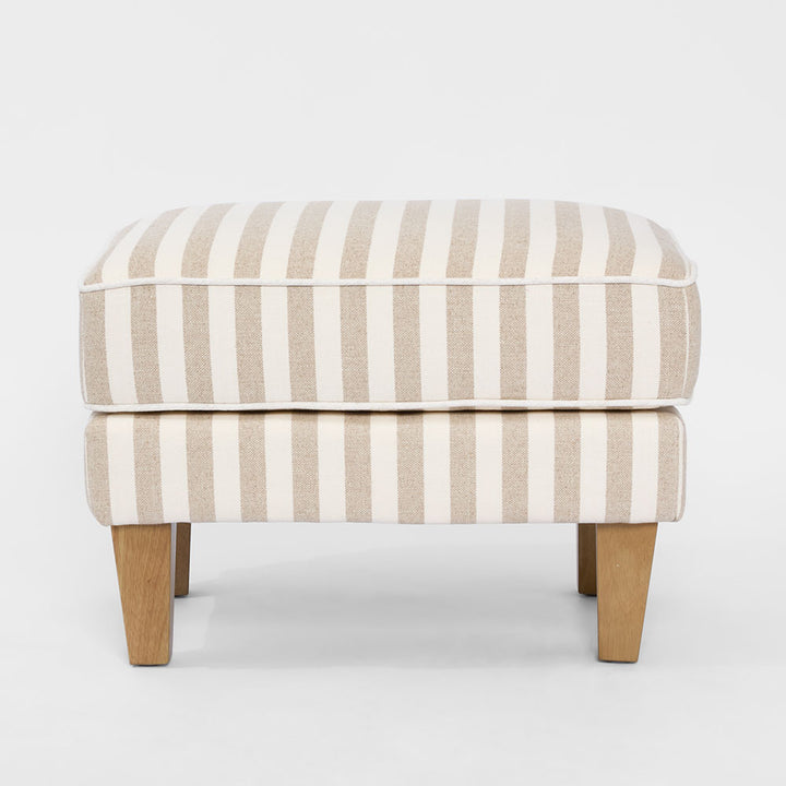 Bondi Hamptons Ottoman Natural Stripe