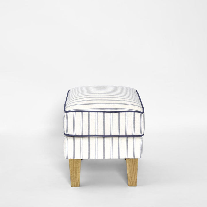 Bondi Hamptons Ottoman Blue/White Pin Stripe*