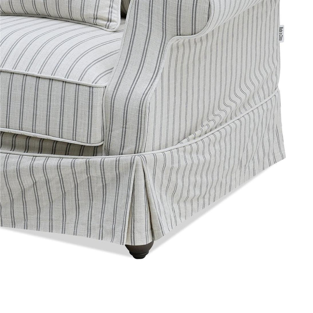 Slip Cover Only - Avalon Hamptons 2 Seat Sofa Stone Stripe