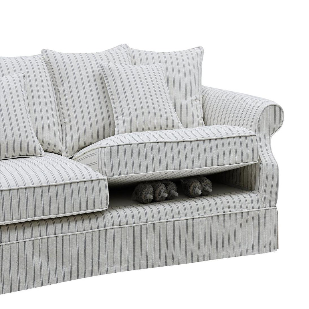Slip Cover Only - Avalon Hamptons 3 Seat Sofa Stone Stripe