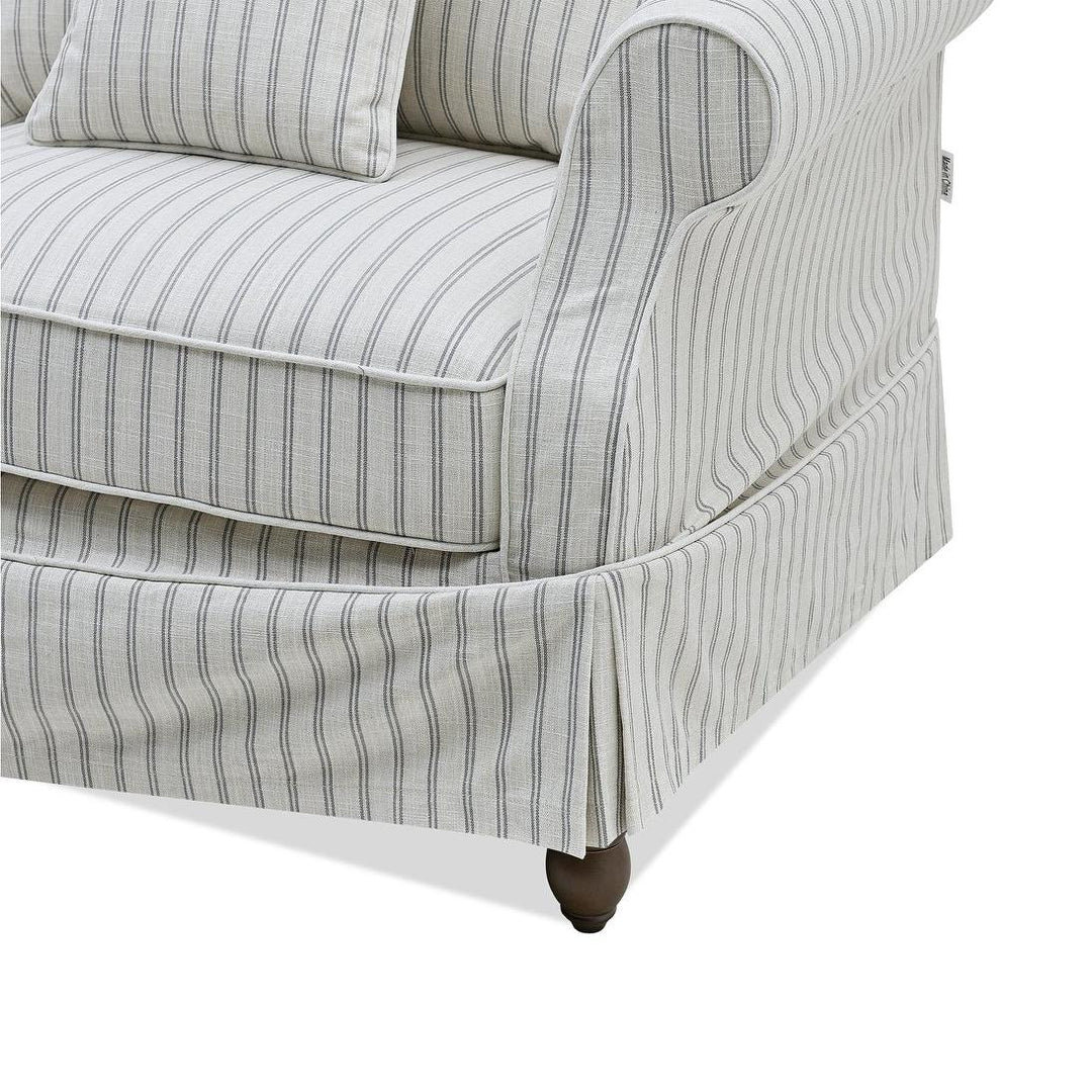 Slip Cover Only - Avalon Hamptons 3 Seat Sofa Stone Stripe