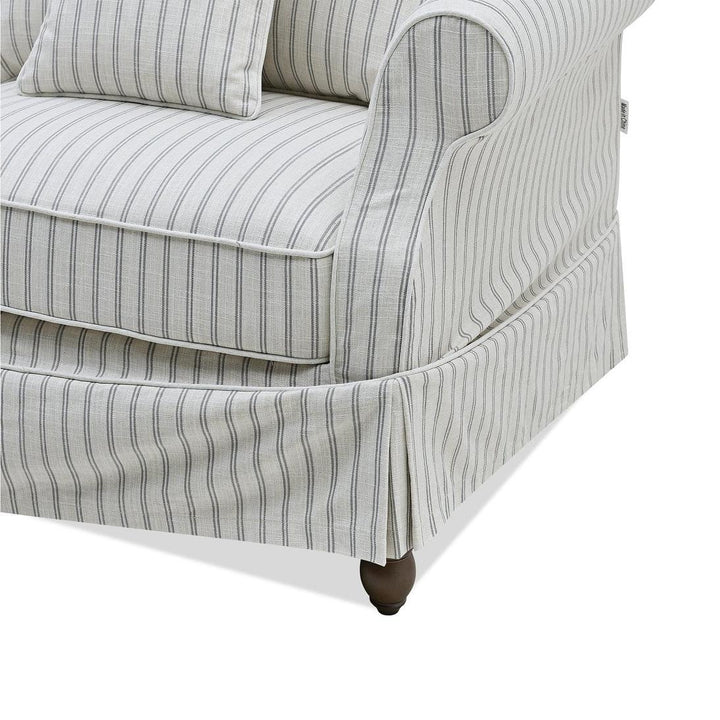 Slip Cover Only - Avalon Hamptons 3 Seat Sofa Stone Stripe