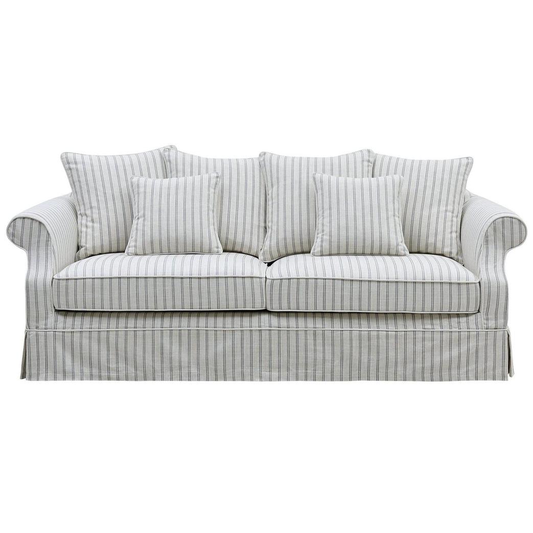 Slip Cover Only - Avalon Hamptons 3 Seat Sofa Stone Stripe