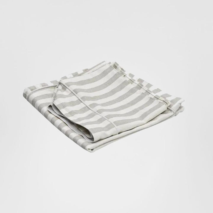 Slip Cover Only - Noosa Hamptons Snuggle Chair Natural Stripe With White Piping