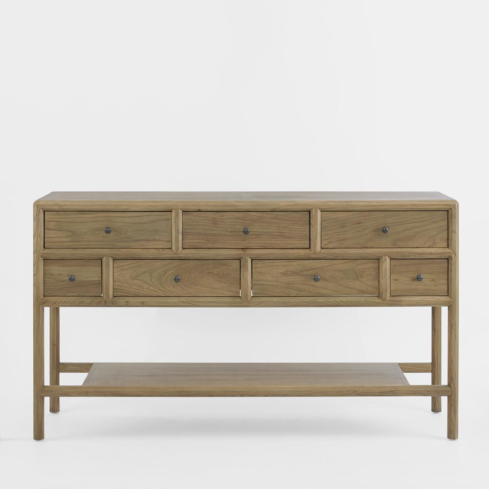 Cambridge 7 Drawer Console Elm Natural