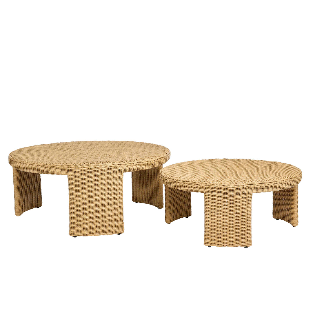 Cassius Outdoor Coffee Tables Nest of 2 Natural