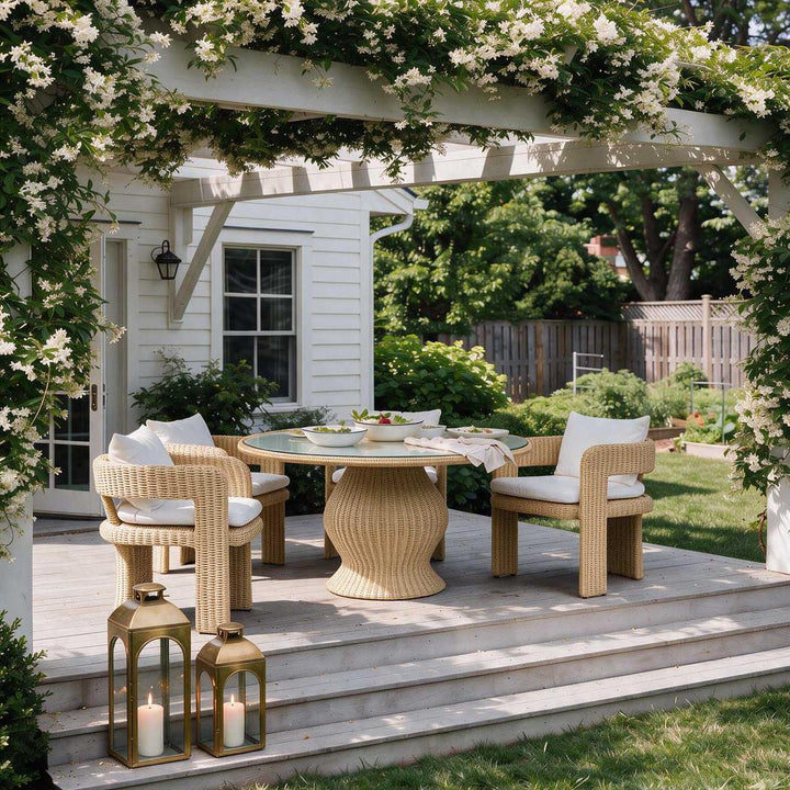 Cassius Round Dining Table Natural Outdoor 120cm