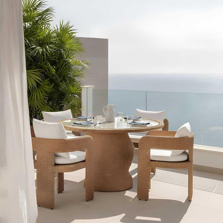 Cassius Round Dining Table Natural Outdoor 120cm