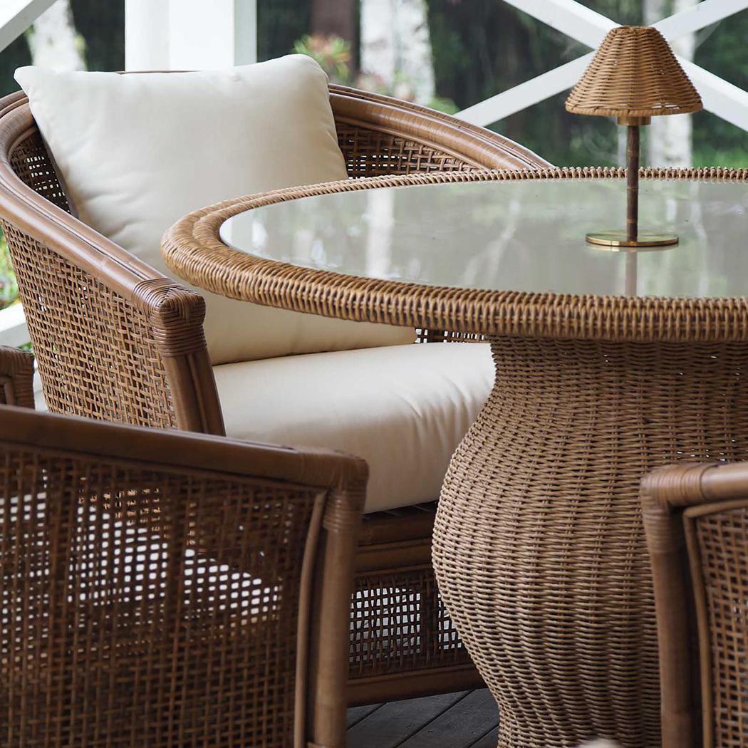 Cassius Round Dining Table Natural Outdoor 120cm