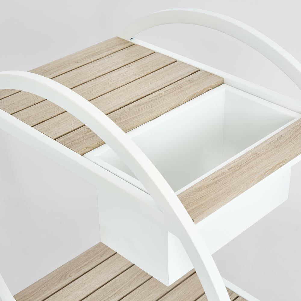Ryder Bar Cart White Outdoor