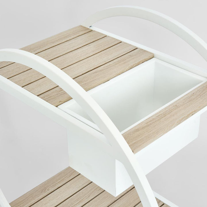 Ryder Bar Cart White Outdoor