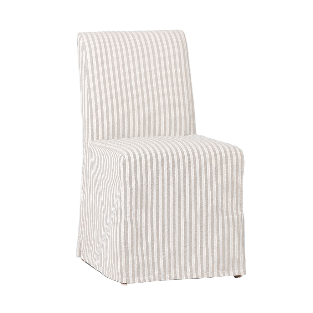 Clifton Dining Chair Slip Cover Beige Stripe