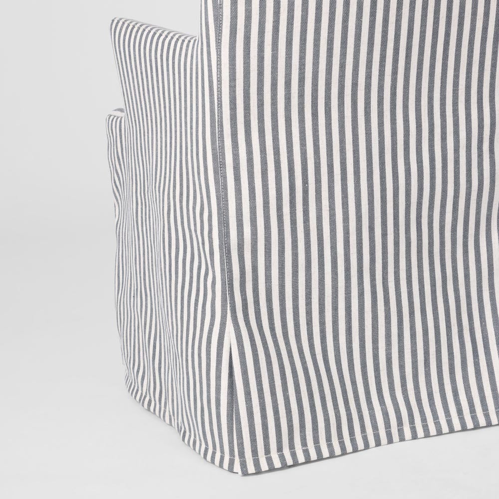 Clifton Dining Chair w/Arms Slip Cover Blue Stripe