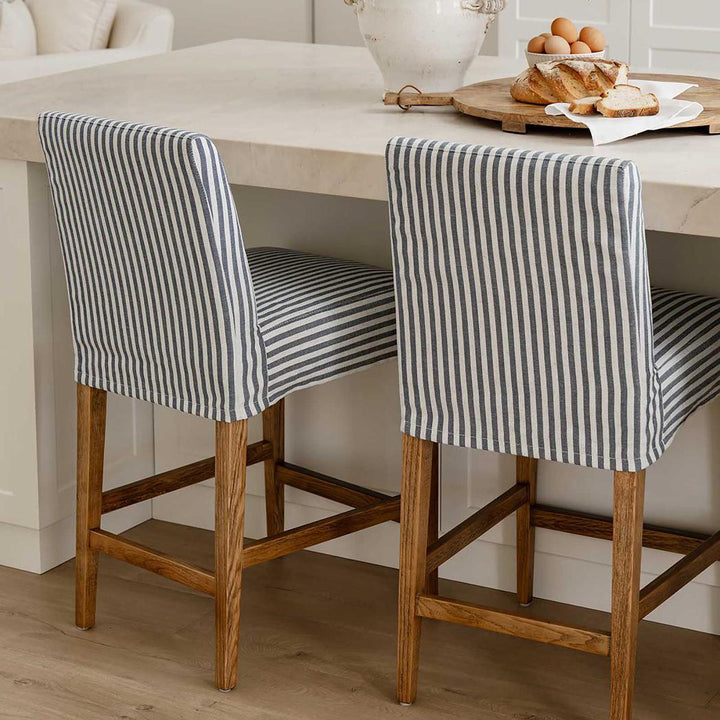 Slip Cover Only - Clifton Counter Stool Blue Stripe
