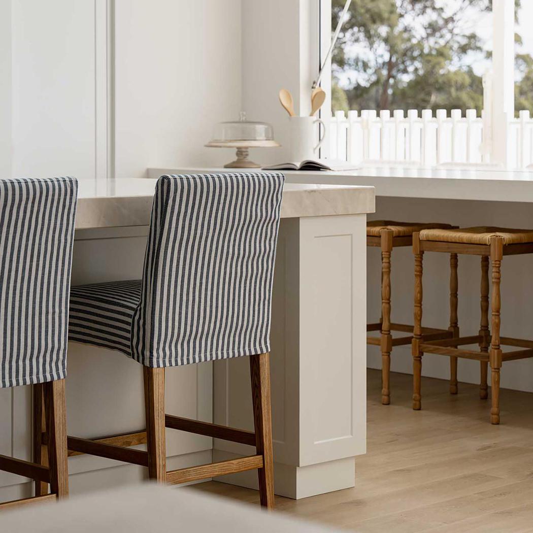 Slip Cover Only - Clifton Counter Stool Blue Stripe