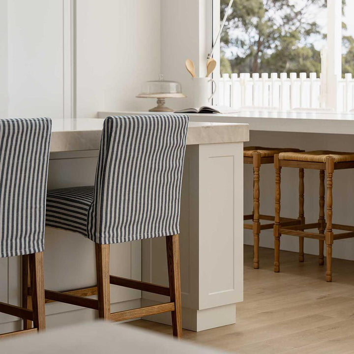 Slip Cover Only - Clifton Counter Stool Blue Stripe
