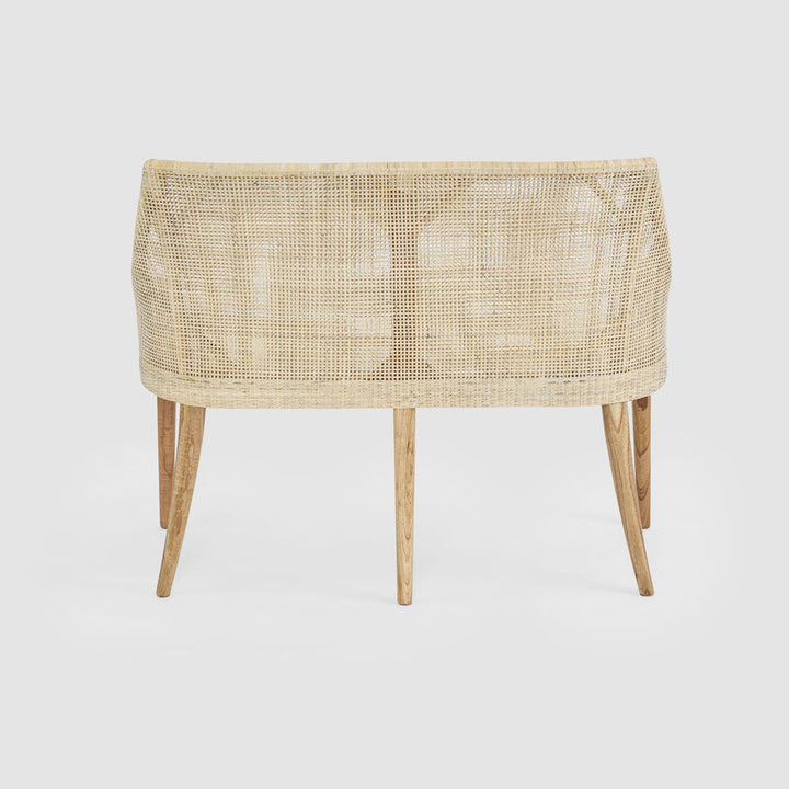Charlotte Rattan Bench Seat Natural Whitewash