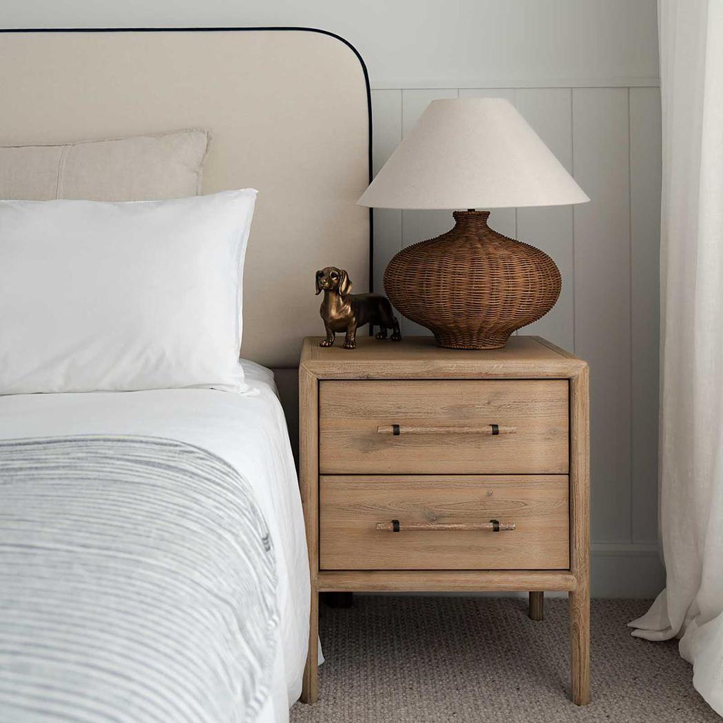 Bayview Bedside 2 Drawer Natural Whitewash