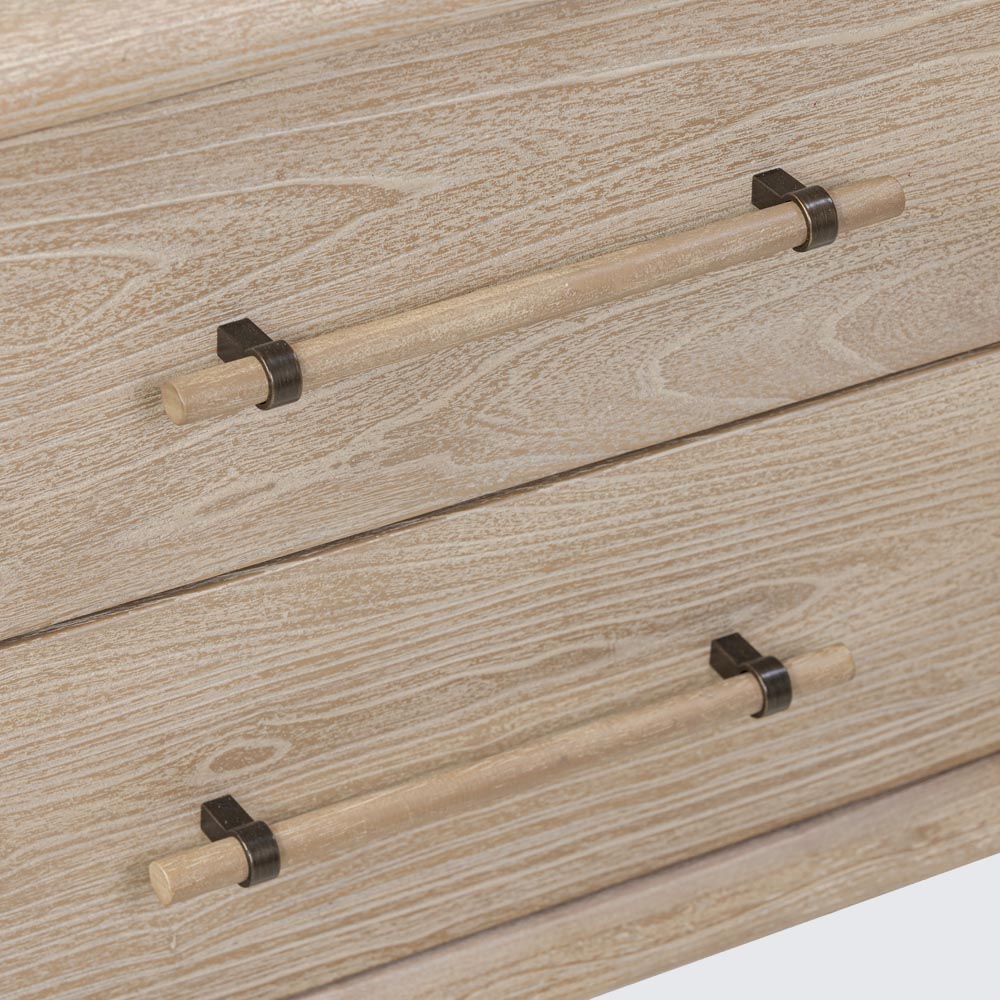 Bayview Bedside 2 Drawer Natural Whitewash