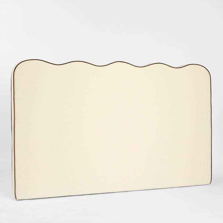 Avoca Bedhead King Ivory with Chocolate Piping