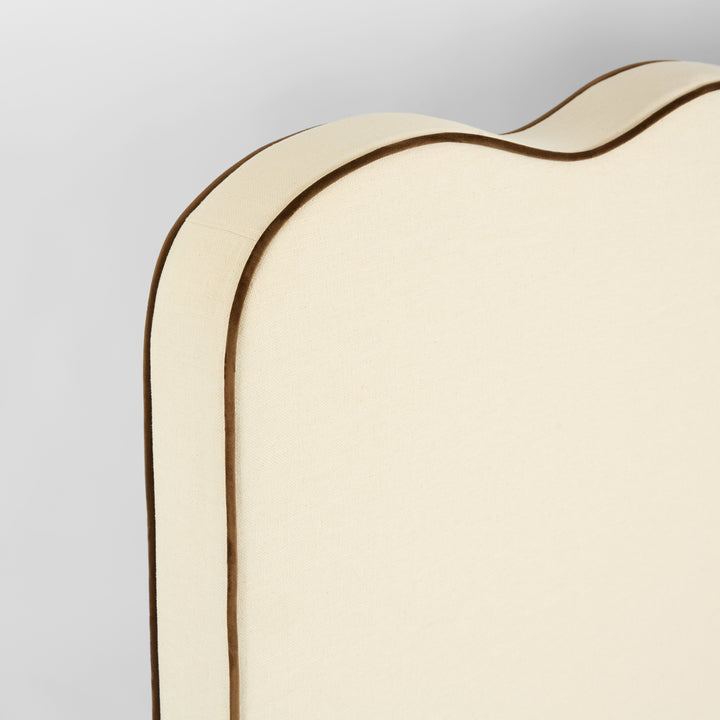 Avoca Bedhead King Ivory with Chocolate Piping