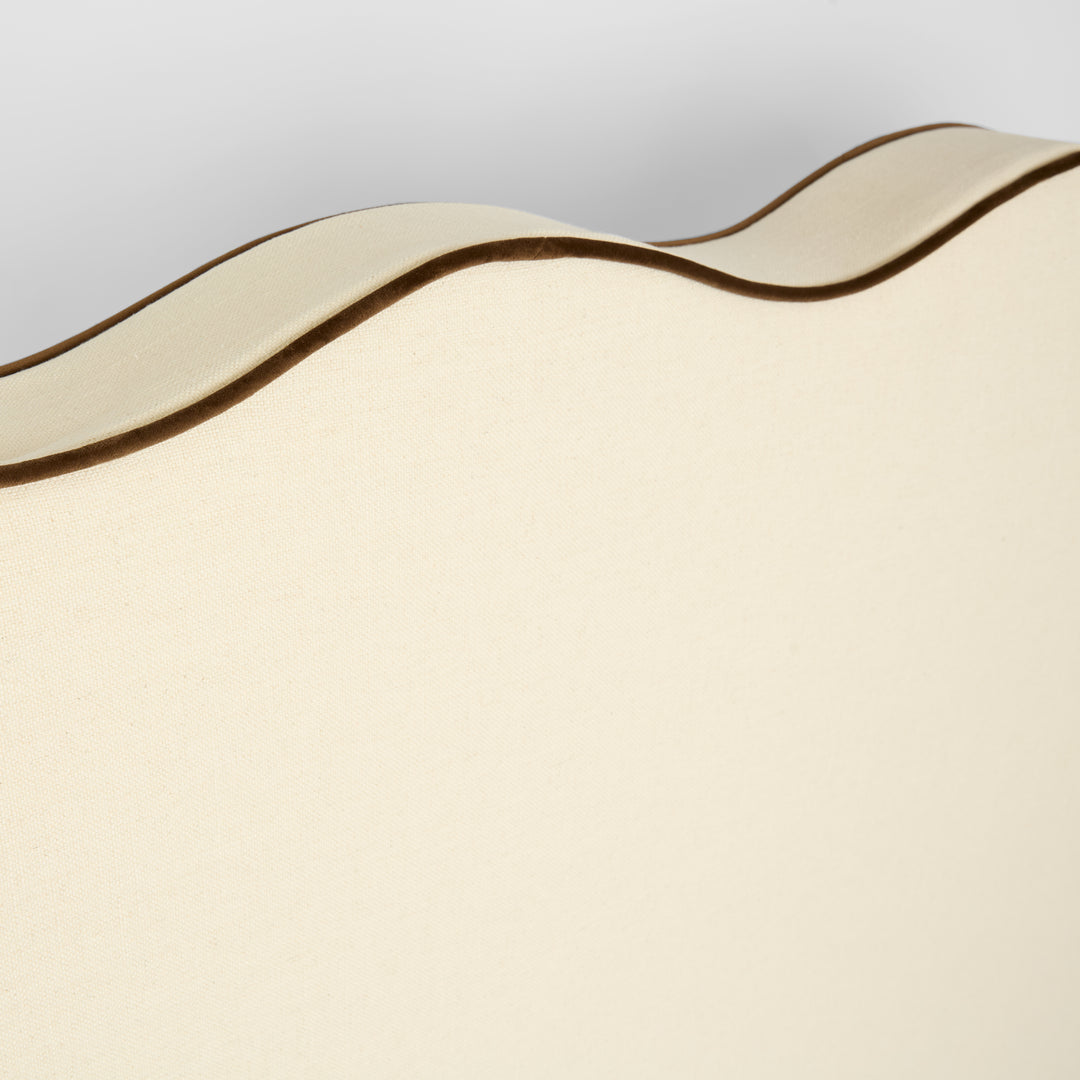 Avoca Bedhead King Ivory with Chocolate Piping