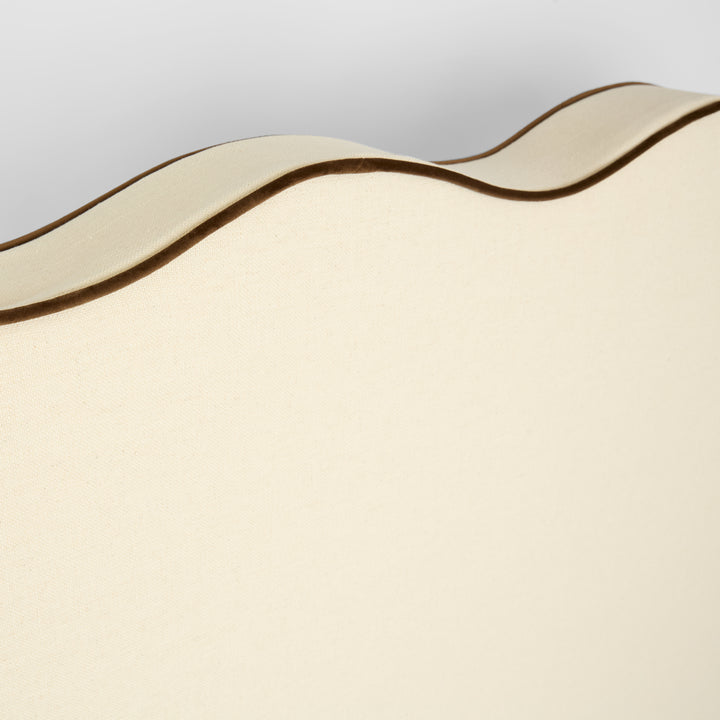 Avoca Bedhead King Ivory with Chocolate Piping