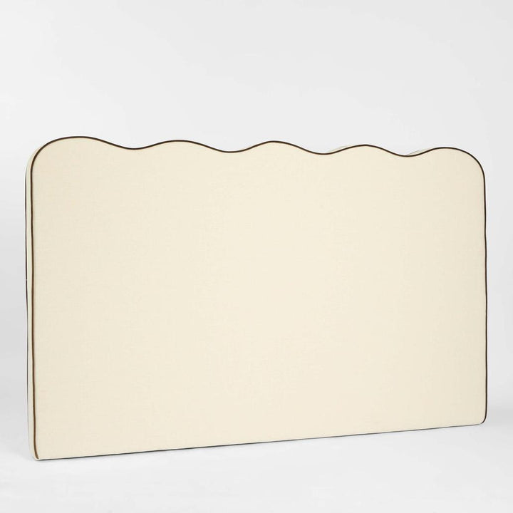 Avoca Bedhead King Ivory with Chocolate Piping