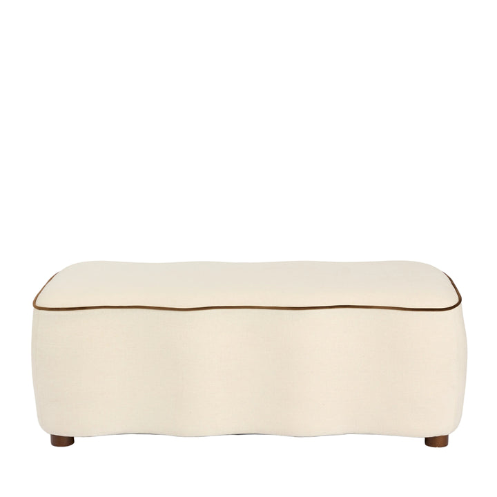 Avoca Ottoman Ivory with Chocolate Piping