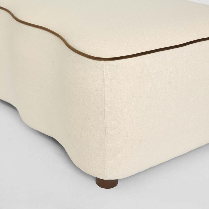 Avoca Ottoman Ivory with Chocolate Piping