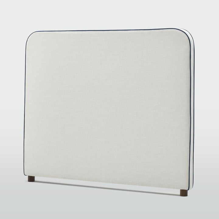 Brighton Bedhead King Ivory with Blue piping
