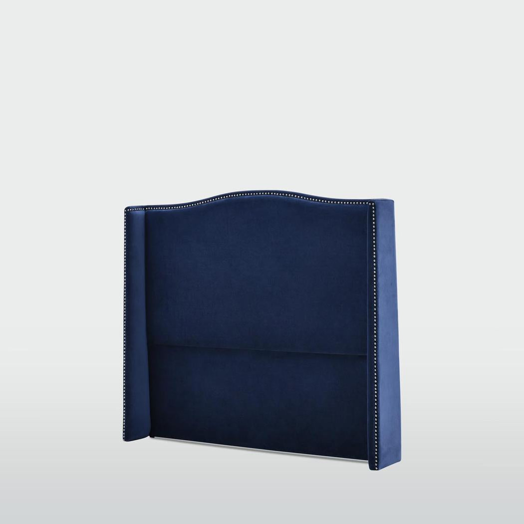 Mornington Bedhead Queen Blue Velvet