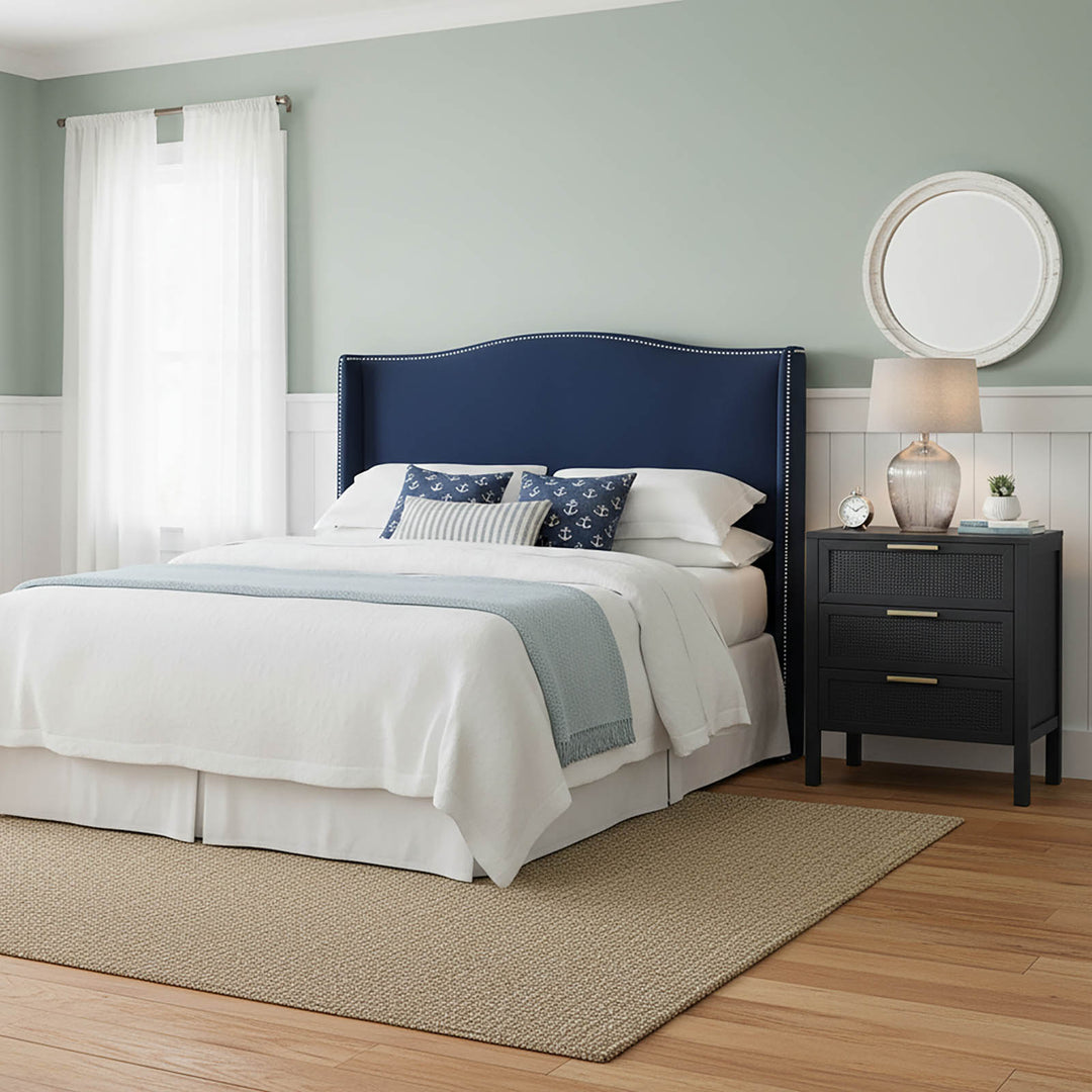 Mornington Bedhead King Blue Velvet